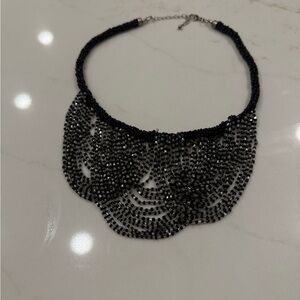 Vintage Black Beaded Necklace